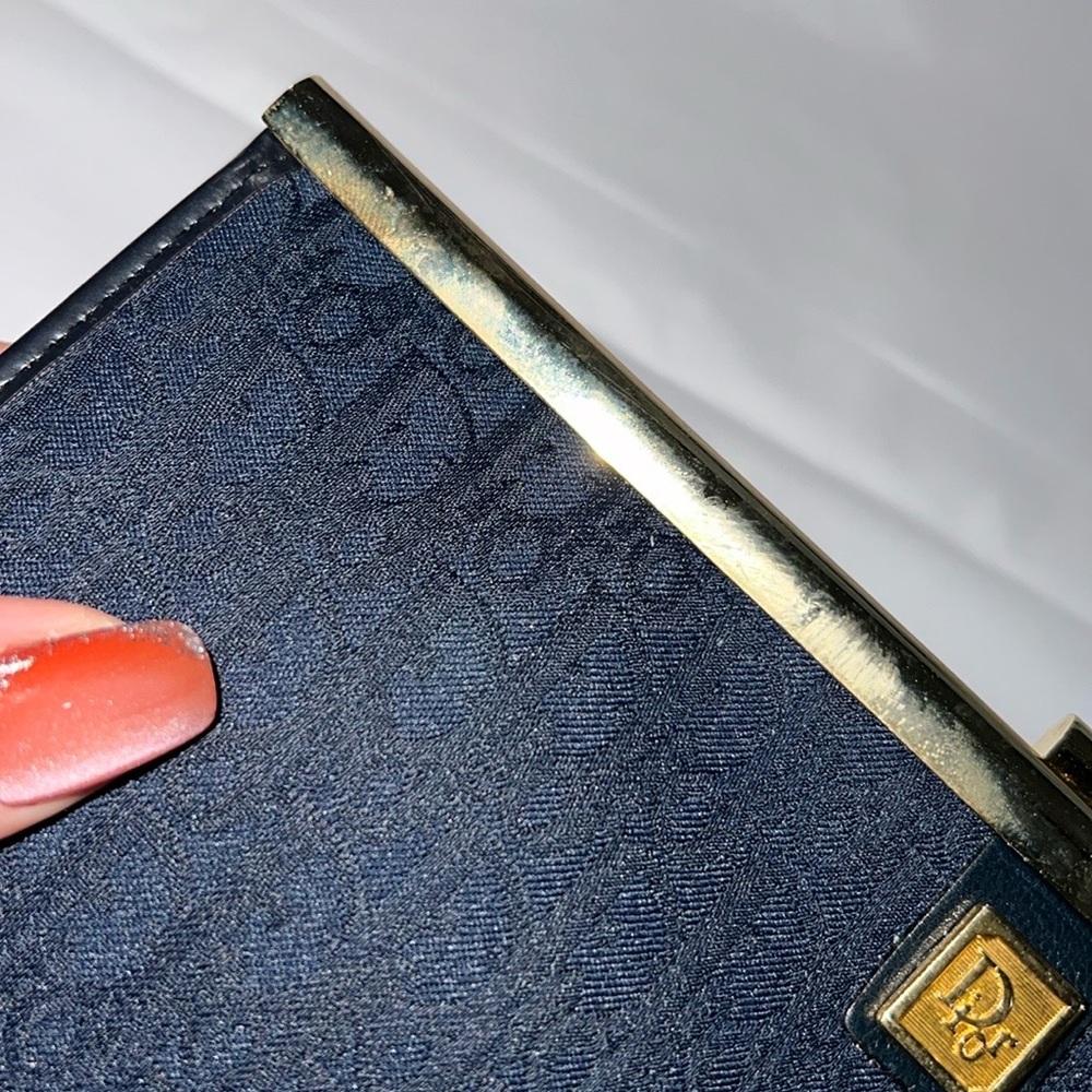 Dior Dark Navy Monogram Clutch with Gold Hardware - Picture 5 of 10